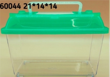 Тераріум пластиковий прямокутний 21*13,5*14 см неонова кришкою з-210 - Тераріуми