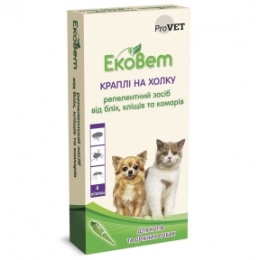 ЭкоВет капли от блох и клещей для котов и мобак маленьких пород (4пип*0,5мл) - Средства и таблетки от блох и клещей для собак