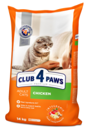 Club 4 paws (Клуб 4 лапы) Premium Adult сухой корм для котов с курицей -  Сухой корм для кошек -   Ингредиент: Курица  
