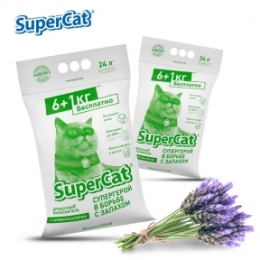 Супер кет Стандарт наповнювач з ароматом зелені 6 + 1 кг -  Все для кошенят - SuperCat     
