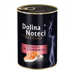 Dolina Noteci Premium Cat консерва для кошек 400гр мясные кусочки с лососем в соусе -  Влажный корм для кошек Dolina Noteci (Долина Нотечи) 