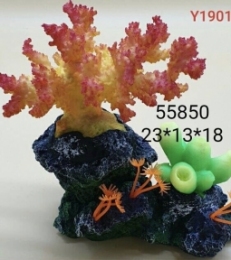 Аквадекор Коралл с анимонами 23*13*18 см Y1901A -  Кораллы для аквариума 
