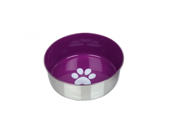 Миска для собак HEAVY PAW металл нескользящие дно фиолетовая Нобби 73473 - Миски для собак