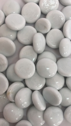 Камінці Білі перламутр -  Декоративне каміння для акваріума 