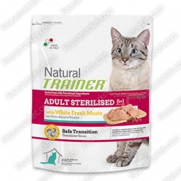 TRAINER NATURAL ADULT STERILISED With White Fresh Meats сухой корм для кошек со свежим белым мясом - 