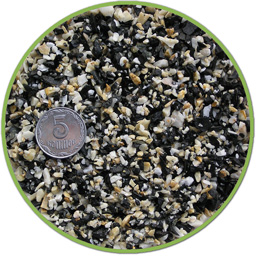 Грунт чорно-білий дрібний Базальт-мармур -  Грунт для акваріума - Фауна     