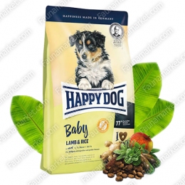 Happy Dog Supreme Baby Lamb&Rice для щенков средних пород -  Сухой корм для собак -   Ингредиент: Ягненок  