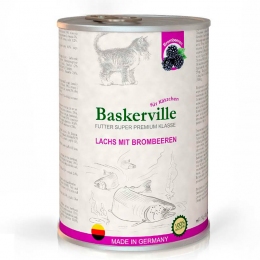 Baskerville консервы для котят Лосось с ежевикой -  Консервы для кошек Baskerville   