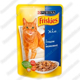 Friskies для кошек влажный корм Тунец с морковью в желе -  Влажный корм для котов -   Класс: Эконом  