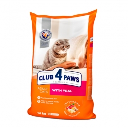 Club 4 paws (Клуб 4 лапы) Premium Adult сухой корм для котов и кошек c телятиной -  Сухой корм для кошек -   Возраст: Взрослые  
