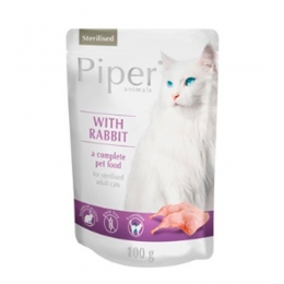 Dolina Noteci Piper cat Sterilised Rabbit вологий корм для стерилізованих котів з кроликом  -  Вологий корм для котів -   Інгредієнт Кролик  
