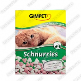Gimcat Schnurries витаминизированные сердечки с ягненком -  Лакомства для кошек Gimpet     