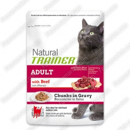 TRAINER NATURAL ADULT With Beef сухий корм для котів та кішок з яловичиною - 