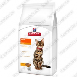 Hills SP Feline Adult Light сухий корм для підтримки ідеальної ваги дорослої кішки з куркою  - Гіпоалергенний корм для котів
