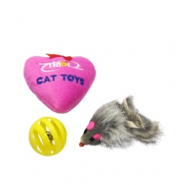 Набір іграшок миша+куля+сердечко - Іграшки для котів та кішок