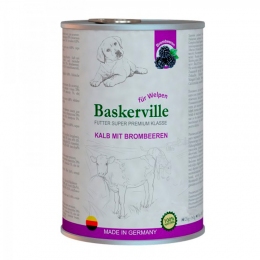 Baskerville вологий корм для цуценят Телятина і ожина -  Консерви для собак Baskerville   