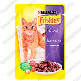 Friskies вологий корм для кішок яловичина з ягням в підливі -  Консерви для котів Friskies 
