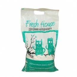 Fresh House (Фреш Хаус) наповнювач для котів дерев'яний гранульований (світлий) - Деревний наповнювач для котів