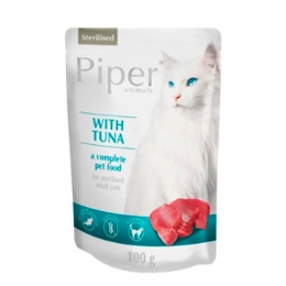 Dolina Noteci Piper cat Sterilised Tuna влажный корм для стерилизованных кошек с тунцом  -  Корм для котов при мочекаменной болезни Dolina Noteci   