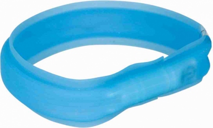 Ошейник ШИРОКАЯ ЛЕНТА светящийся с USB синяя -  Ошейники для собак -   Размер: Крупные  