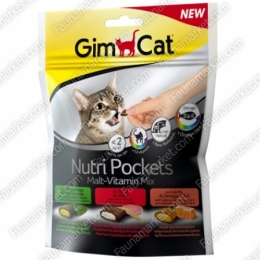 Gimcat Nutri Pockets мультивитамин микс 150г -  Лакомства для кошек -   Вкус: Мясо  