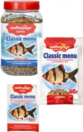 CLASSIC MENU Tablets-сухий корм для риб в таблетках -  Корм для риб Акваріус     