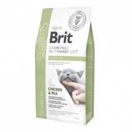 Brit Cat Diabets 2kg VetDiets - сухой корм для кошек при сахарном диабете - Корм для кошек с проблемами шерсти
