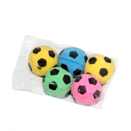Мяч зефирный футбольный одноцветный 5шт - Игрушки для котов