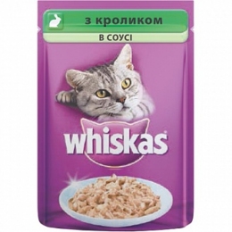 Whiskas для кошек влажный корм с кроликом в белом соусе -  Влажный корм для котов -  Ингредиент: Кролик 