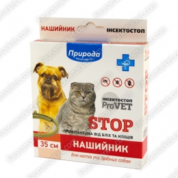 Ошейник ProVET Stop для кошек и мелких собак фипронил -  Средства от блох и клещей для собак - Природа     