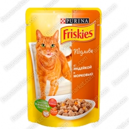 Friskies вологий корм для котів індичка і морква в підливі -  Консерви для котів Friskies 