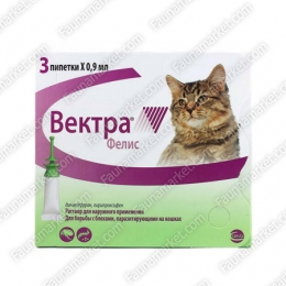 Вектра Фелис, упаковка 3 шт - Средства и таблетки от блох и клещей для кошек