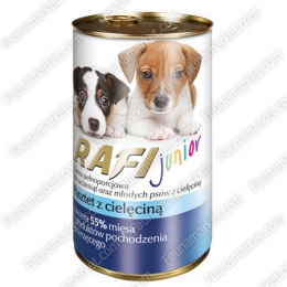 Dolina Noteci Rafi Junior  консерва для щенков Телятина  -  Влажный корм для собак -   Ингредиент: Телятина  