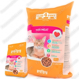 Club 4 paws (Клуб 4 лапы) Premium сухой корм для кошек Мясное филе -  Сухой корм для кошек -   Ингредиент: Мясо  