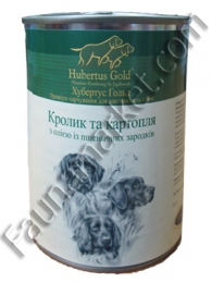 Hubertus Gold влажный корм для собак Кролик с картофелем 800г - 