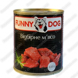 FUNNY DOG консерва для собак Отборное мясо -  Влажный корм для собак -   Ингредиент: Мясо  