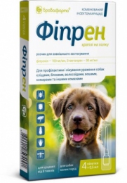Фипрен спот-он для собак 4 пипетки (фипронил), Бровафарма - Капли от блох и клещей для собак