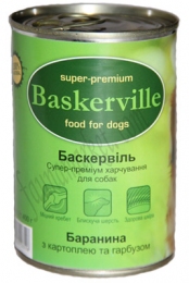 Baskerville консервы для взрослых собак Баранина с картофелем и тыквой -  Влажный корм для собак -   Вес консервов: До 500 г  