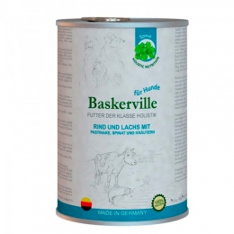 Baskerville вологий корм для собак Лосось і яловичина з пастернаком, шпинатом і зеленню -  Консерви для собак Баскервіль (Baskerville) 