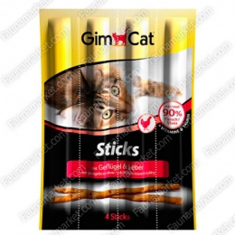 Gimcat Sticks ласі палички з домашньою птицею і печінкою для котів -  Ласощі для кішок -   Смак Курка  