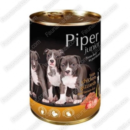 Dolina Noteci Piper Junior консервы для щенков с куриными желудками и рисом 400г -  Влажный корм для собак -   Ингредиент: Курица  