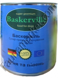 Baskerville (Баскервиль) Ягненок и петух консервы для собак -  Влажный корм для собак -   Вес консервов: 501 - 999 г  