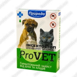 Инсектостоп ProVET капли против блох, 6 пипеток -  Средства от блох и клещей для собак -   Действующее вещество: Ивермектин  