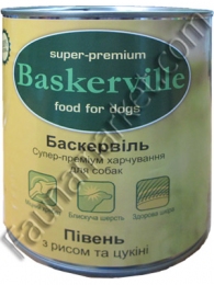 Baskerville консерва для собак Півень з рисом і цукіні -  Консерви для собак Баскервіль (Baskerville) 