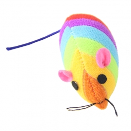 Мышь плюшевая радуга - Игрушки для котов