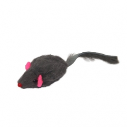 Мышь черно-белая натуральная с погремушкой -  Игрушки для кошек - Другие     