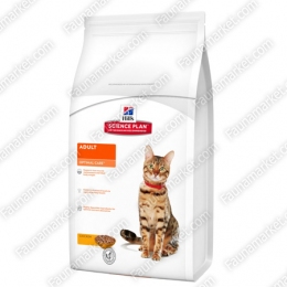 Hills SP Feline Adult Optimal Care сухой корм для котов с курицей - Лечебный корм для котов