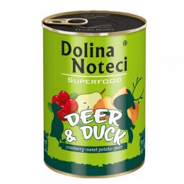 Dolina Noteci Superfood консервы для собак олень и утка -  Влажный корм для собак -   Ингредиент: Оленина  