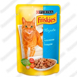 Friskies для котов влажный корм Лосось с тунцом в подливе -  Влажный корм для котов Friskies     
