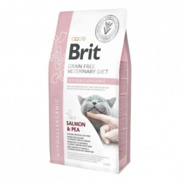 Brit Cat Hypoallergenic VetDiets - Гиппоалергенный сухой корм для кошек с лососем и горохом -  Гипоаллергенный корм для котов Brit   